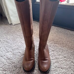 Arturo Chiang Brown Heeled Boots Equestrian Style